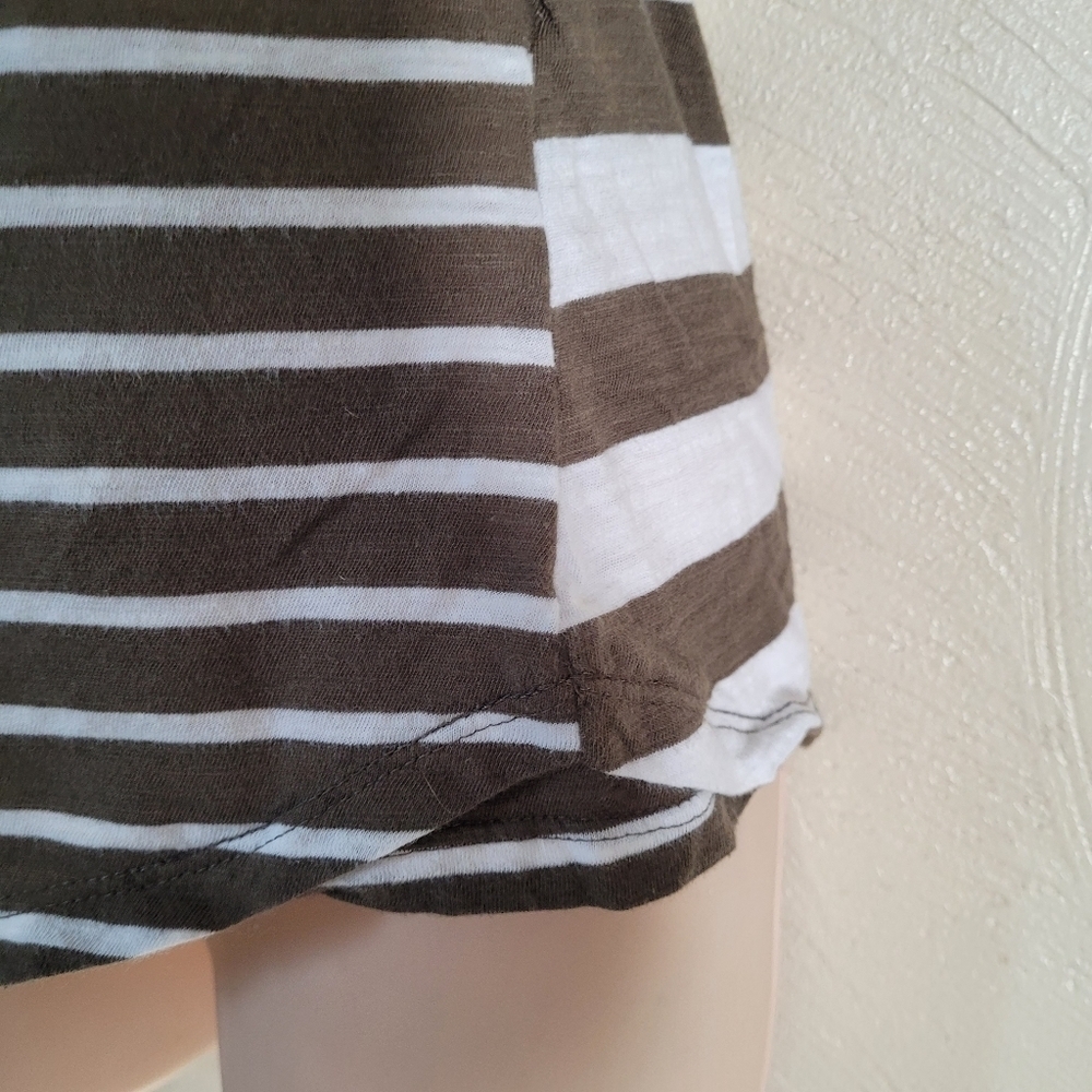 Cotton On The One Crew Neck Olive White Stripe T-shirt Size Women's XS - Picture 5 of 10